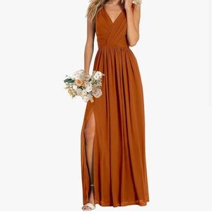 Burnt orange dress with pockets.